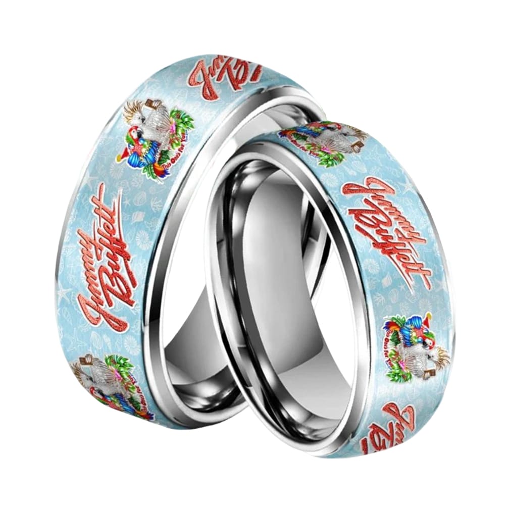 Jimmy Buffett Silver Tungsten Rings Jimmy Buffett Silver Tungsten Rings