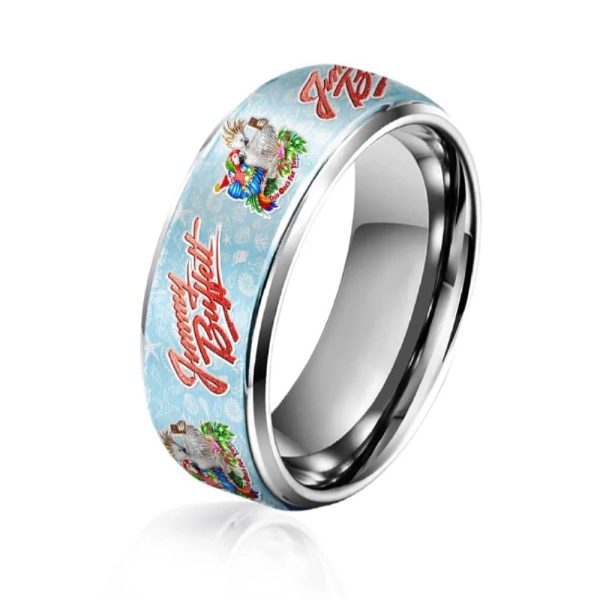 Jimmy Buffett Silver Tungsten Rings