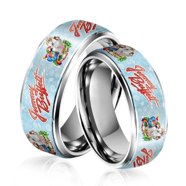 Jimmy Buffett Silver Tungsten Rings
