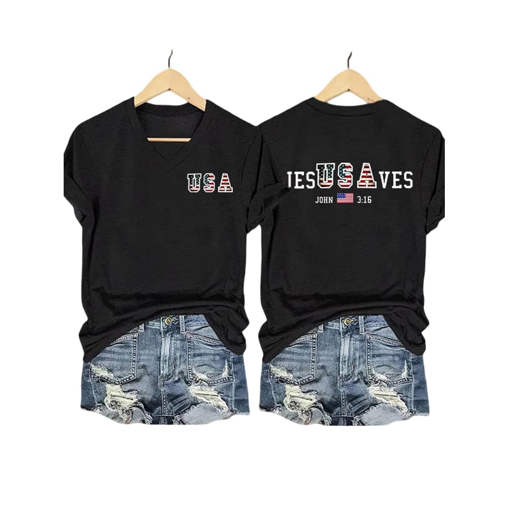 John 3 16 USA Jesus Saves Shirt John 3 16 USA Jesus Saves Shirt