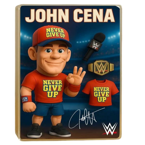 John Cena Never Give Up Acrylic Block Plaque