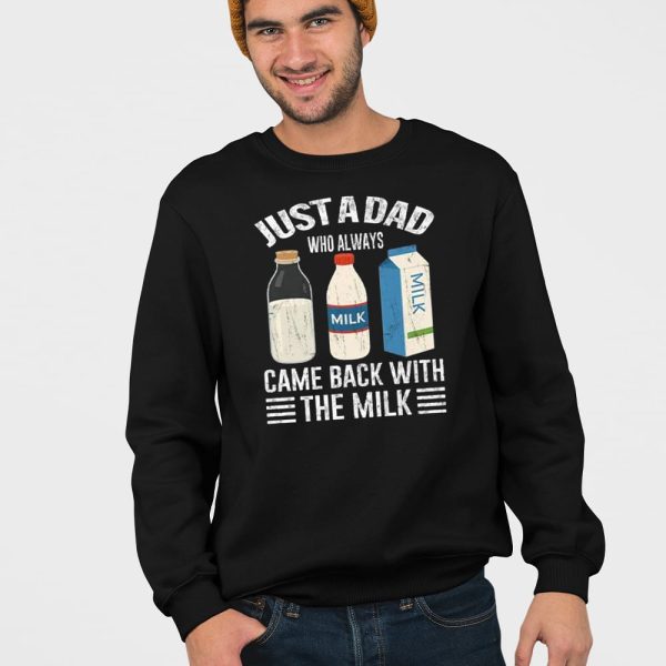 Just A Dad Who Always Came Back With The Milk Funny Father’s Day Shirt