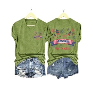 America The Beautiful Fireworks Two Sided Shirt1