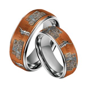 Luke Bryan Silver Tungsten Couples Rings