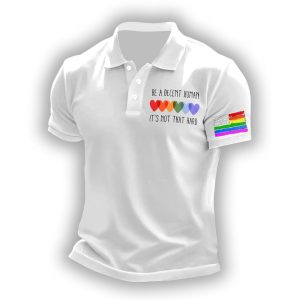 Mans Vintage Be A Decent Human Its Not That Hard Printed Polo Shirt4