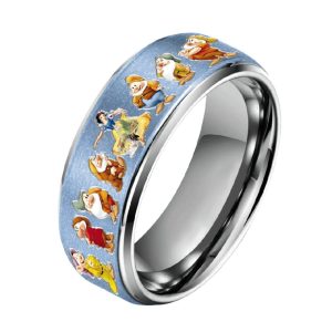 Snow White Silver Tungsten Couples Rings1