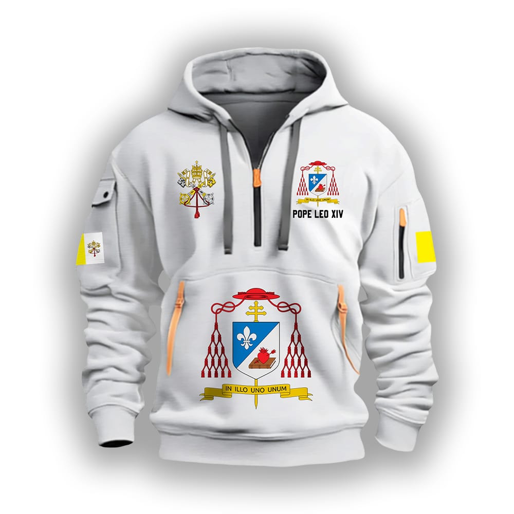 Leo Pope XIV Quarter Zip Hoodie Leo Pope XIV Quarter Zip Hoodie