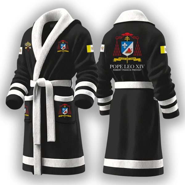 Leo Pope XIV Robert Francis Prevost Fleece Bathrobe
