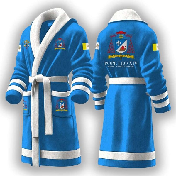 Leo Pope XIV Robert Francis Prevost Fleece Bathrobe