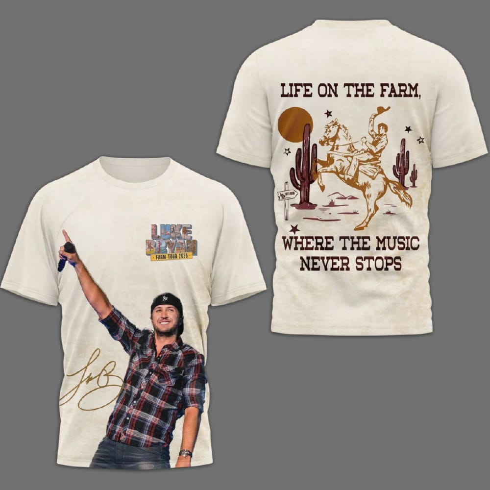 Luke Bryan Farm Tour 2025 Life On The Farm Where The Music Never Stops Shirt Luke Bryan Farm Tour 2025 Life On The Farm Where The Music Never Stops Shirt