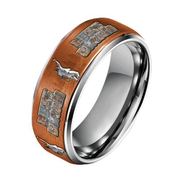 Luke Bryan Silver Tungsten Couples Rings