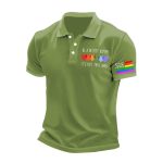 Man's Vintage Be A Decent Human It's Not That Hard Printed Polo Shirt