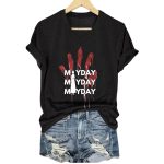 Mayday Mayday Mayday Red Handprint Resist Shirt