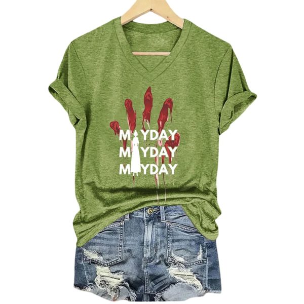 Mayday Mayday Mayday Red Handprint Resist Shirt