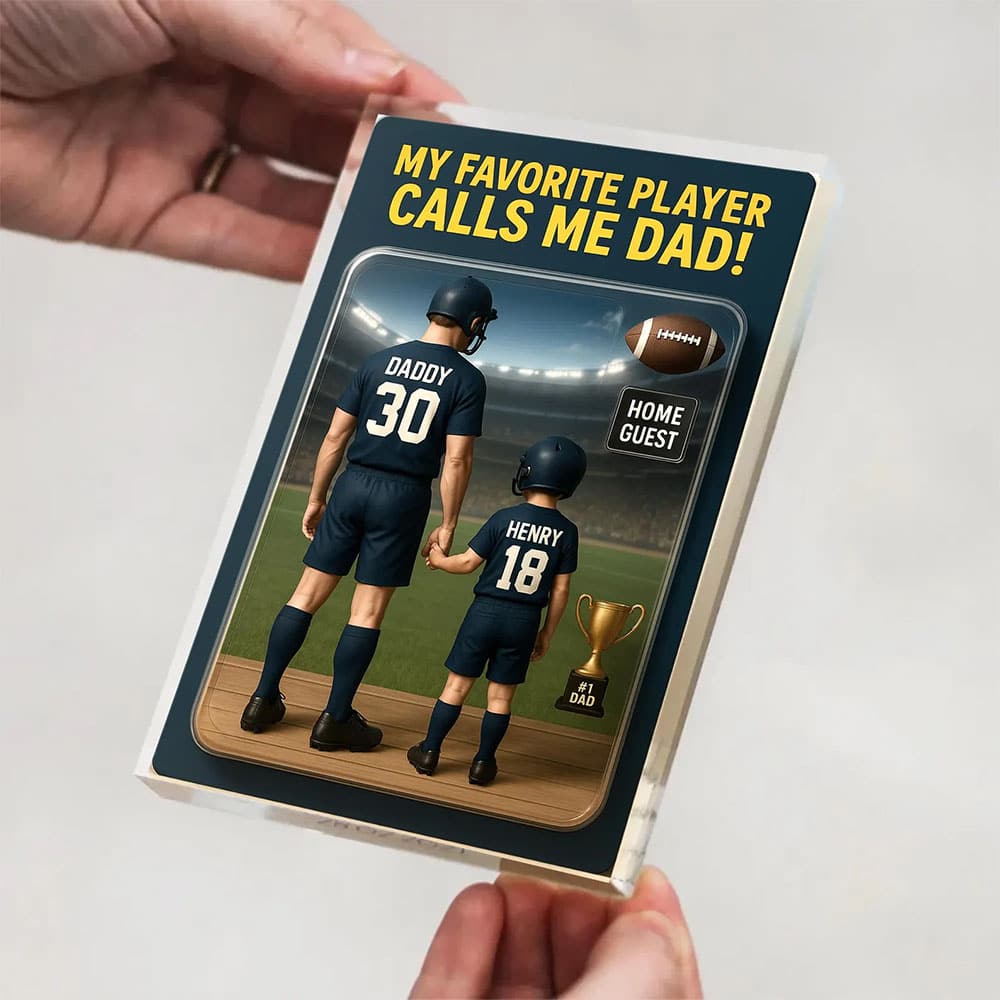 My Favorite Player Calls Me Dad Personalized Football Action Figure Acrylic Block Plaque My Favorite Player Calls Me Dad Personalized Football Action Figure Acrylic Block Plaque