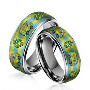 Scooby Doo The Mystery Machine Silver Tungsten Rings2