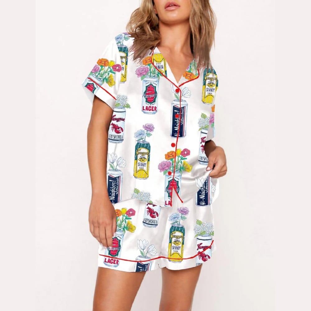Narragansett Beer Art Rhode Island Print Pajama Set Narragansett Beer Art Rhode Island Print Pajama Set