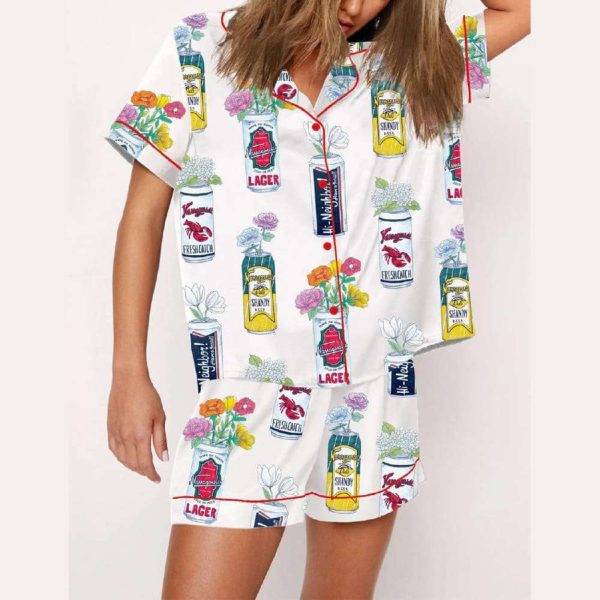Narragansett Beer Art Rhode Island Print Pajama Set