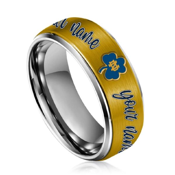 Notre Dame Football Silver Tungsten Couples Rings