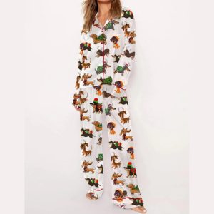Dachshund Christmas Wiener Dog Pajama Set1