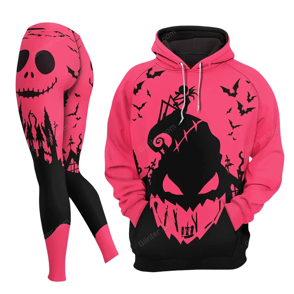 Pink Nightmare Before Christmas Combo Hoodie And Leggings Pink Nightmare Before Christmas Combo Hoodie And Leggings
