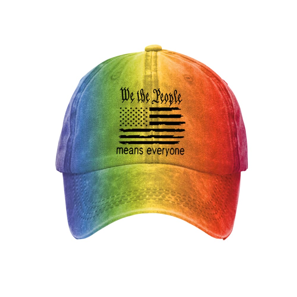 Pride Rainbow We The People Means Everyone Baseball Cap Pride Rainbow We The People Means Everyone Baseball Cap