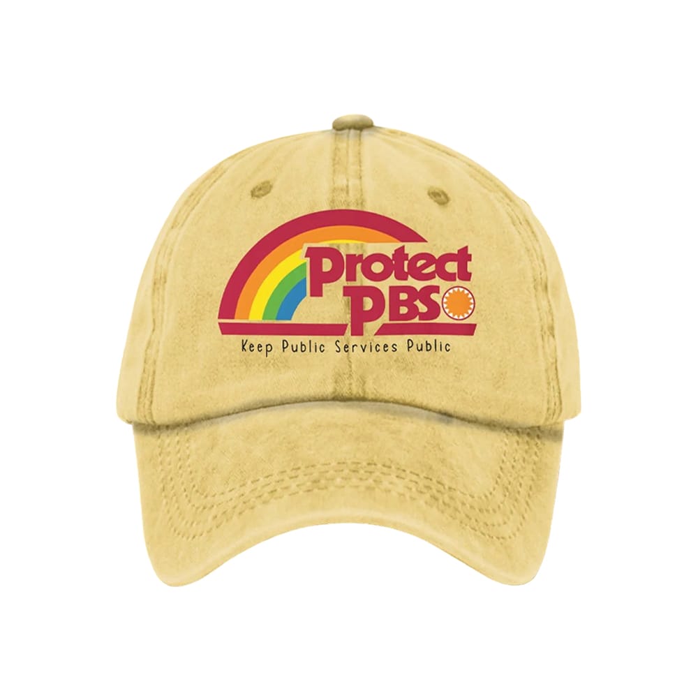 Protect PBS Rainbow Save Public Broadcasting Hat Protect PBS Rainbow Save Public Broadcasting Hat