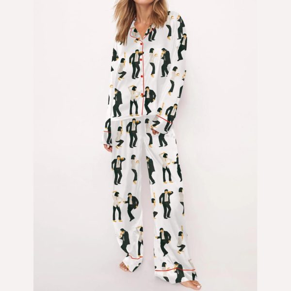 Pulp Fiction Dance Silky Satin Pajama Set