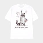Raccoon Feral And Free 4th Of July Shirt