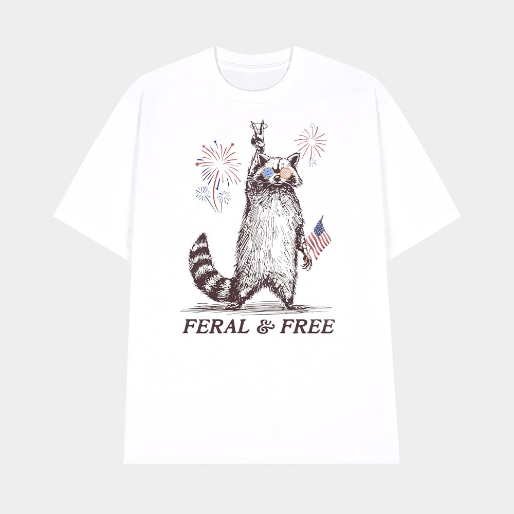 Raccoon Feral And Free 4th Of July Shirt 1 Raccoon Feral And Free 4th Of July Shirt