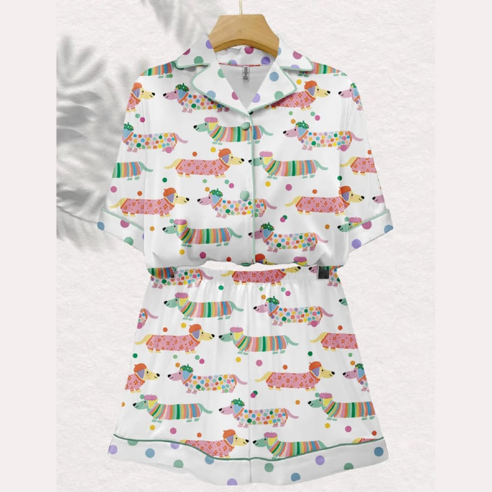 Rainbow Dachshund Art Pajama Set Rainbow Dachshund Art Pajama Set