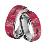 Razorbacks Wooo Pig Sooie Silver Tungsten Rings