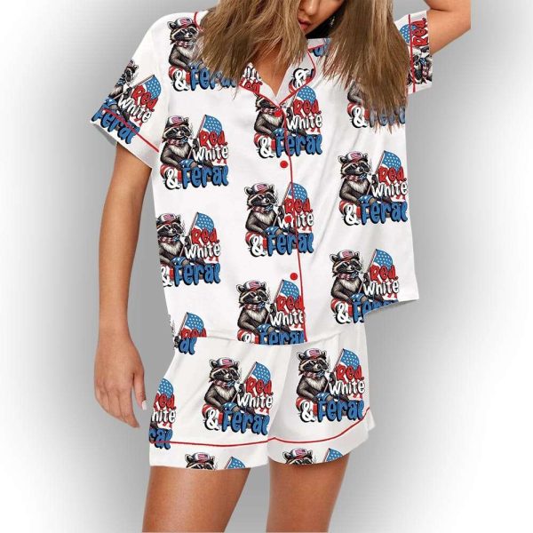 Red White And Feral USA Pajama Set