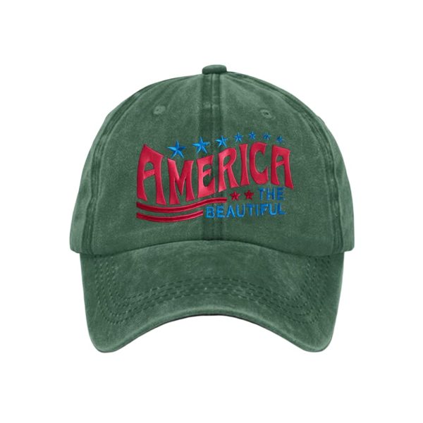 Retro America The Beautiful Print Baseball Cap