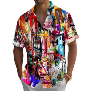 Tie Dye Mens Pocket Short Sleeve Shirts