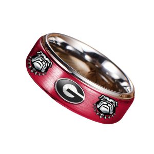 Bulldogs Silver Tungsten Rings3