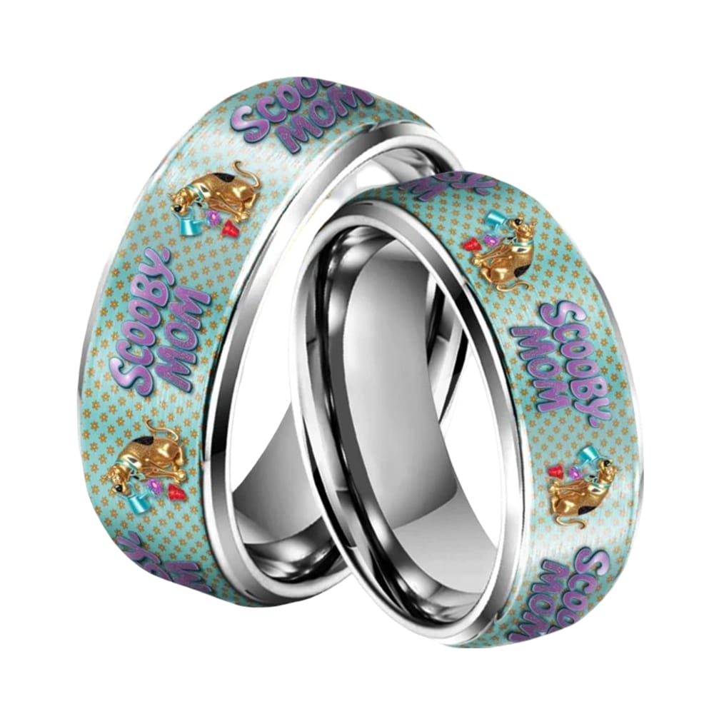 Scooby Doo x Mothers Day Silver Tungsten Rings Scooby Doo x Mother's Day Silver Tungsten Rings