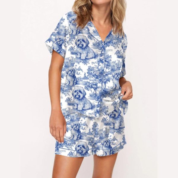 Shih Tzu Silky Satin Pajama Set