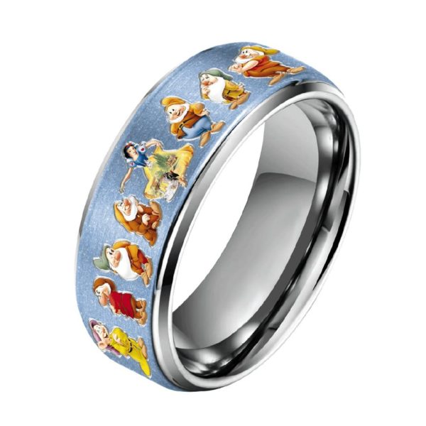 Snow White Silver Tungsten Couples Rings