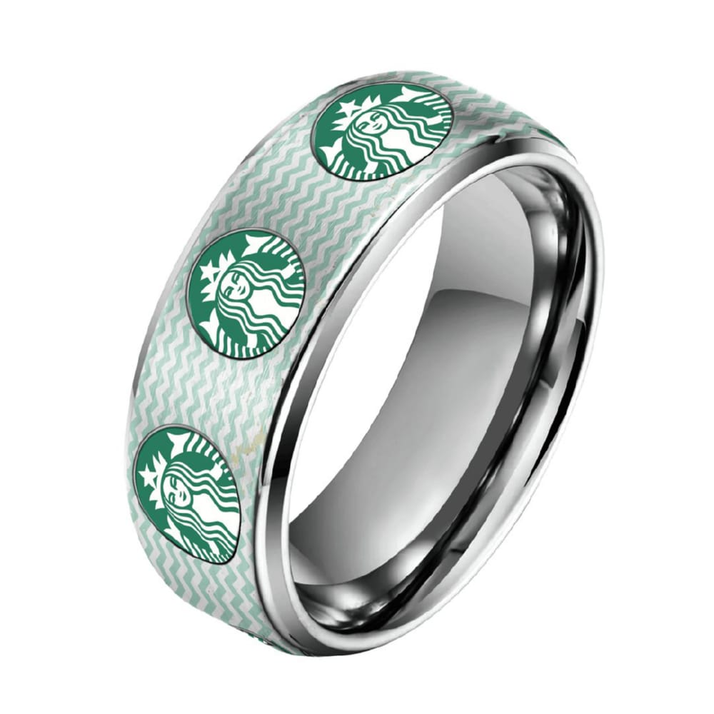 Starbucks Silver Tungsten Couples Rings Starbucks Silver Tungsten Couples Rings