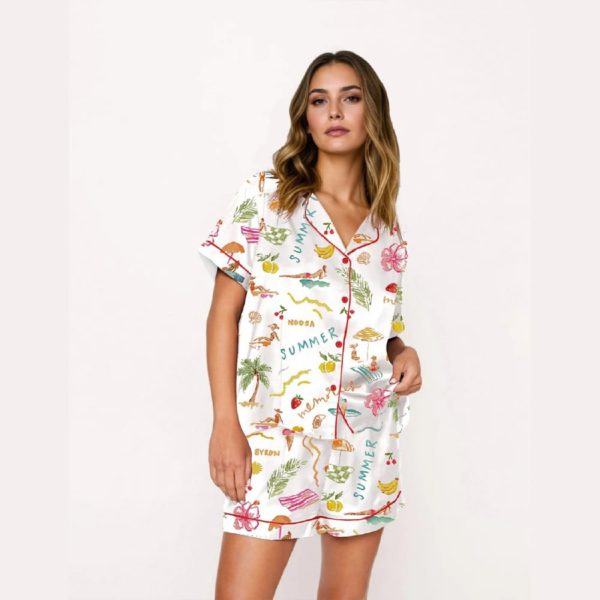 Summer Memories Fruity Cocktails Tropical Trees Sandy Beaches Pajama Set