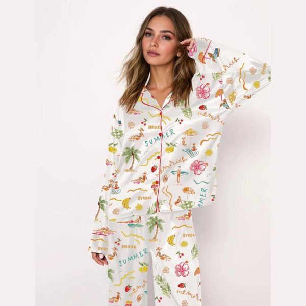 Summer Memories Fruity Cocktails Tropical Trees Sandy Beaches Pajama Set
