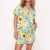 Sunflower Silky Satin Pajama Set