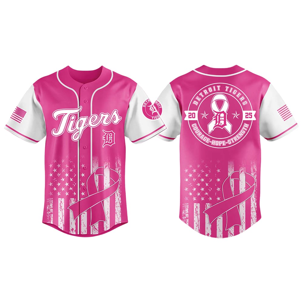 Tigers Pink Out The Park Baseball Jersey 2025 Tigers Pink Out The Park Baseball Jersey 2025