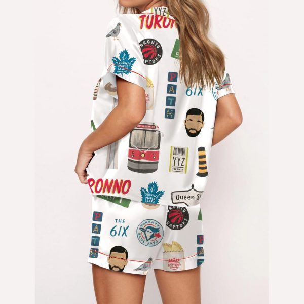 Toronto Travel Silky Satin Pajama Set