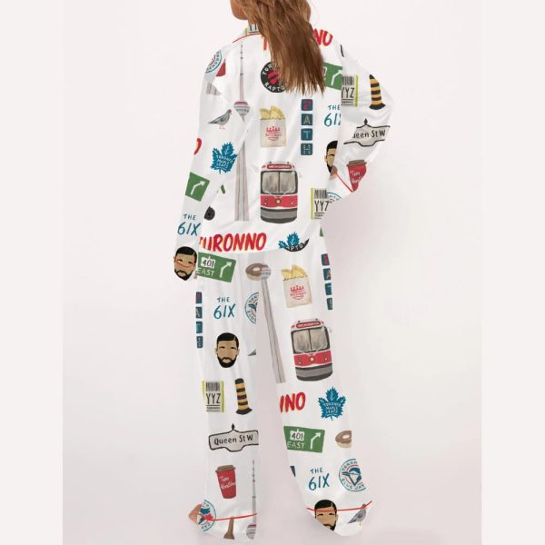 Toronto Travel Silky Satin Pajama Set