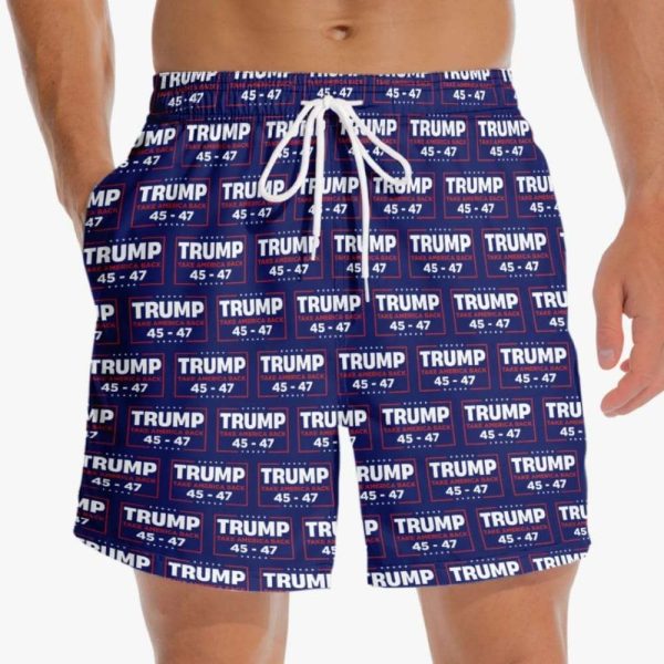Trump Take America Back 45-47 Beach Shorts