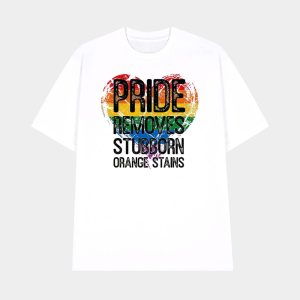 V Neck Retro Pride Removes Stubborn Orange Stains Print T Shirt 1