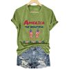 V-Neck America The Beautiful Print T-Shirt