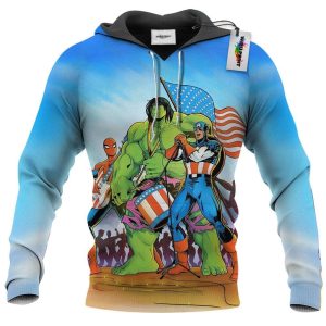 Captain America Spider Man Hulk July 4th Shirt1